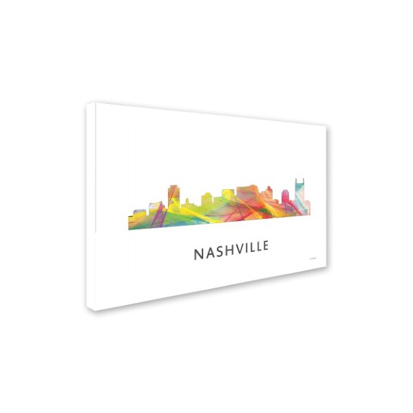 Marlene Watson 'Nashville Tennessee Skyline WB-1' Canvas Art,16x24